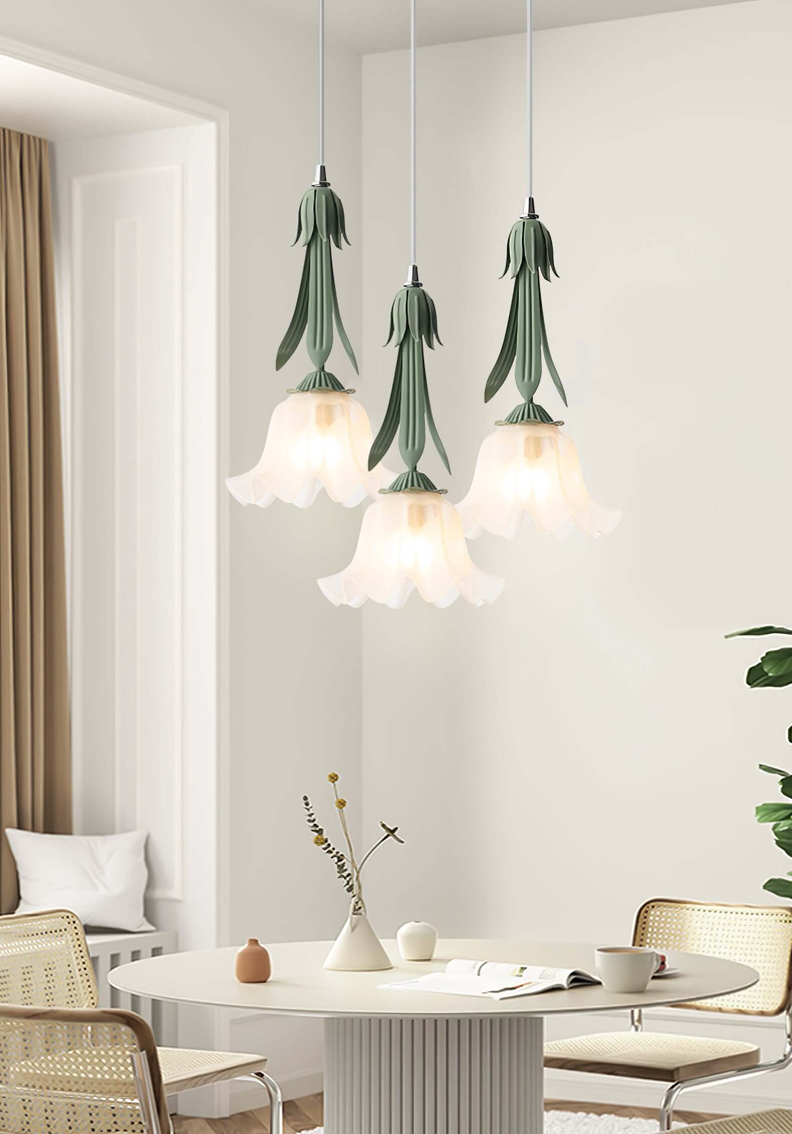 Elegant Pendant Light with Flower Design