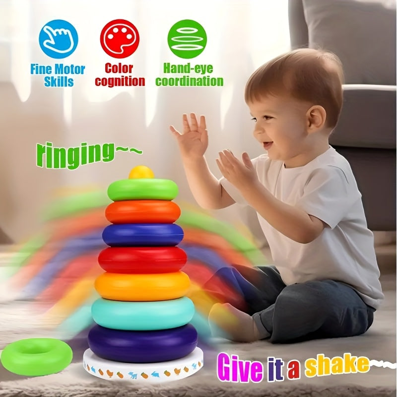 Educational Colourful Rainbow Stacking Tower – Enhance Colour Recognition and Motor Skills