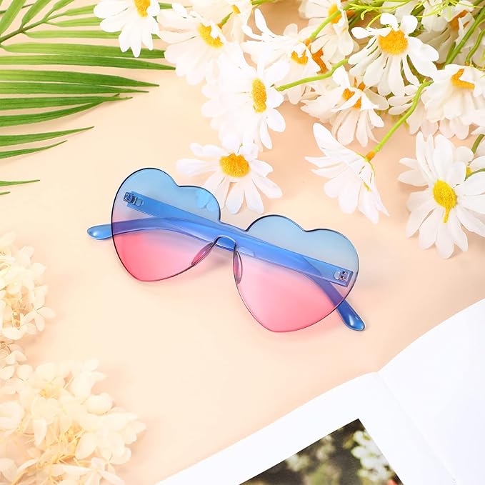 Trendy Heart Sunglasses without Frame in Transparent Look - HeartBlitz