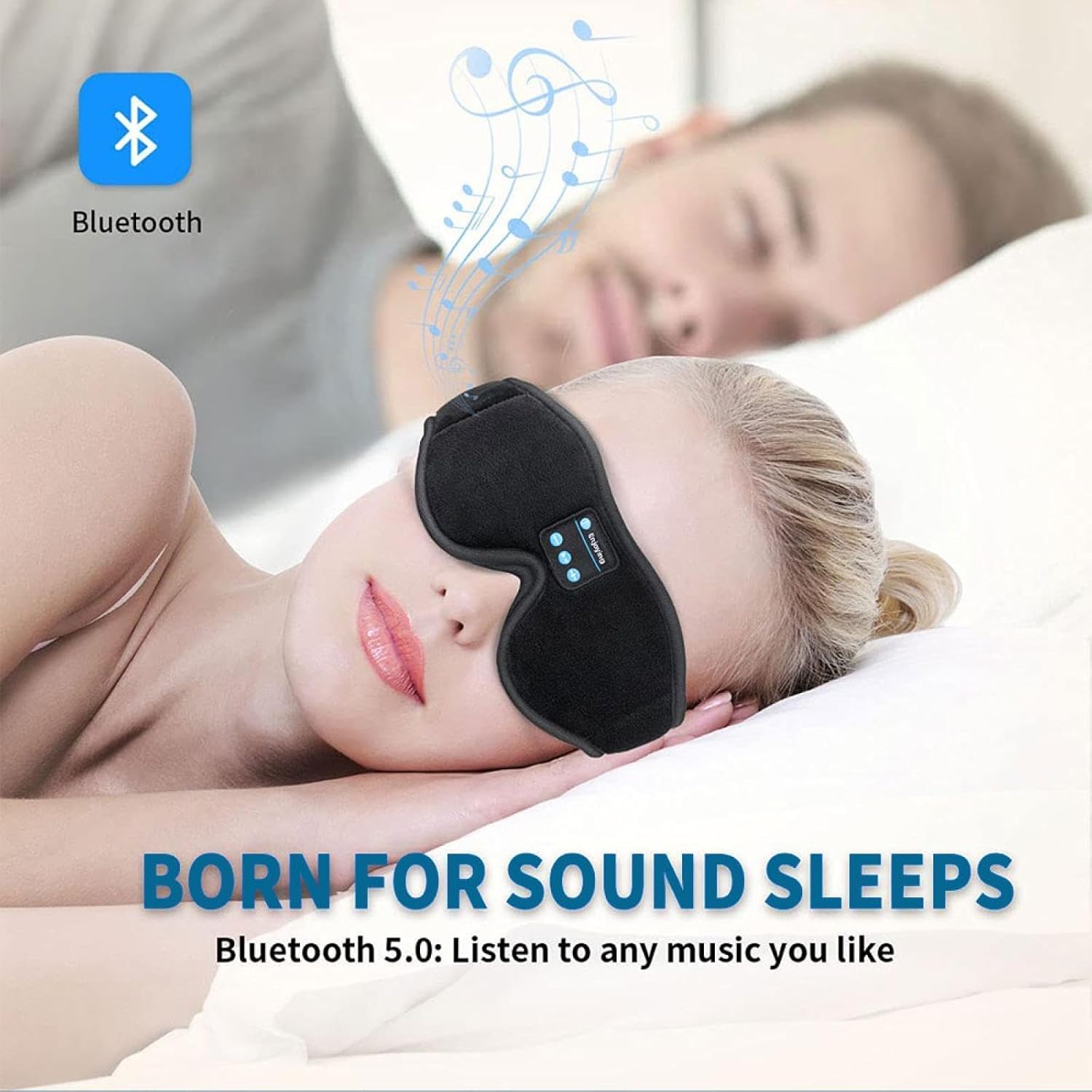 SleepSync - Sleep Mask with Sound Integration - Comfortable Sleep