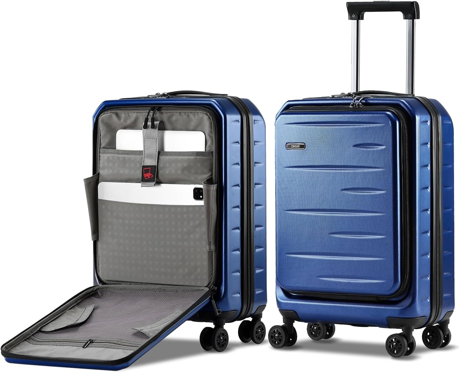 Expandable Hard Shell Suitcase with Front Pocket and TSA Lock