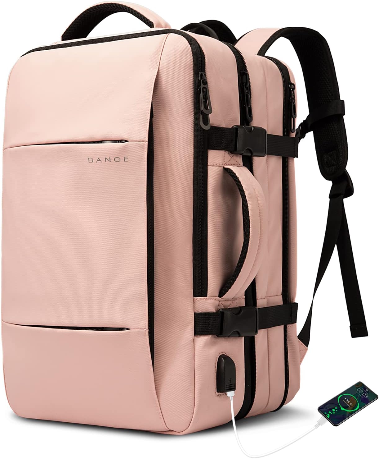 Expandable 26–45L Waterproof Travel Backpack with Laptop Compartment & Duffle Option