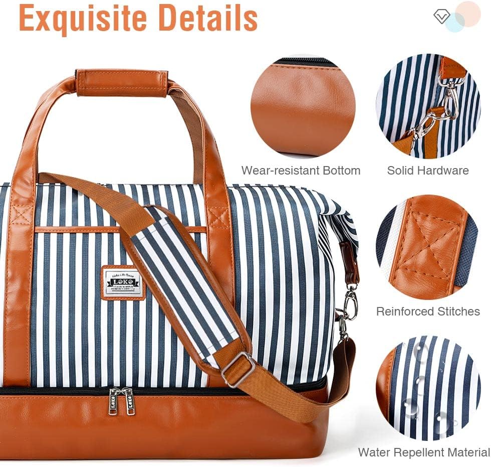 50L Waterproof Weekend Duffel Bag with Toiletry and Shoe Compartments