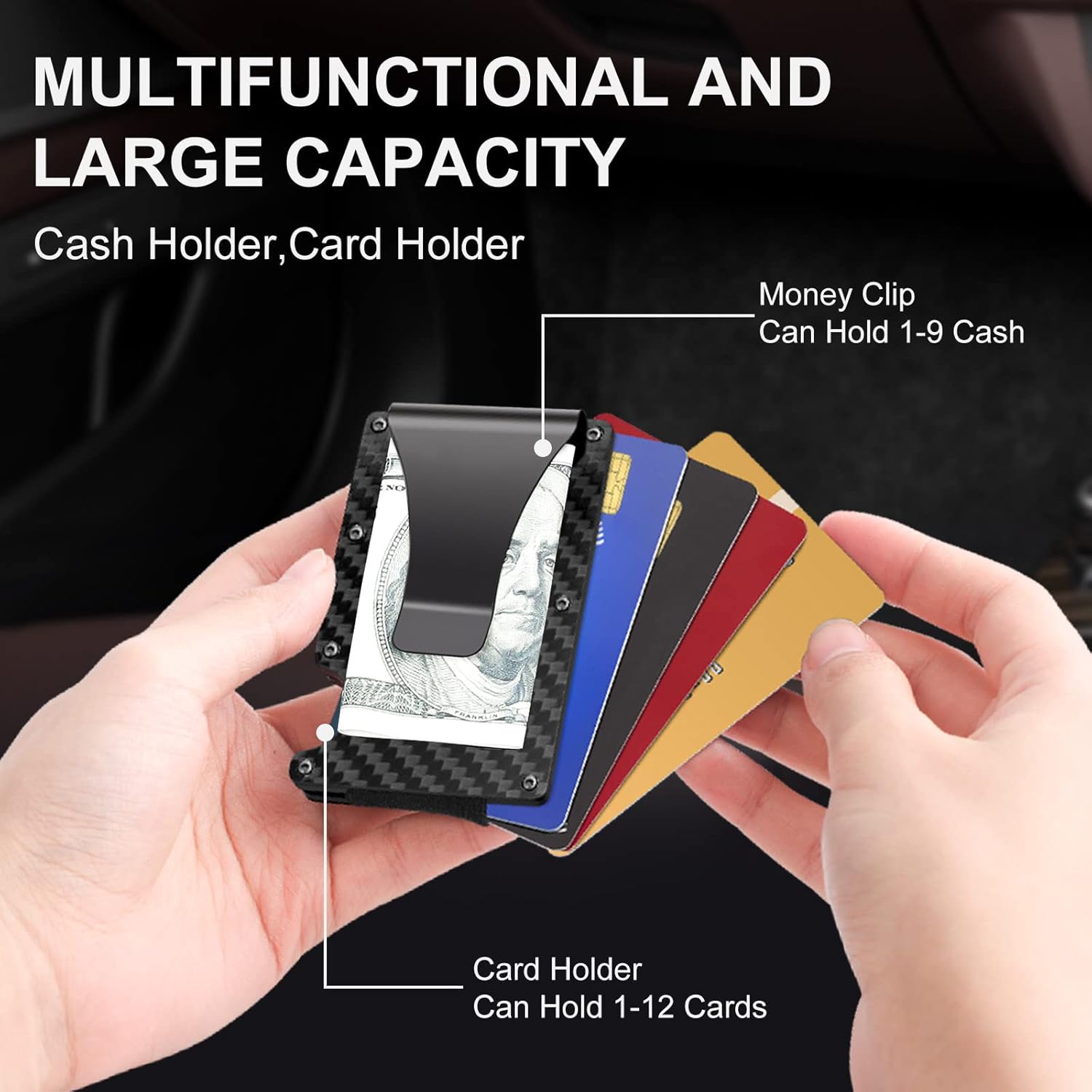 Thin RFID-blocking Carbon Fibre Wallet with Money Clip – CarbonVault
