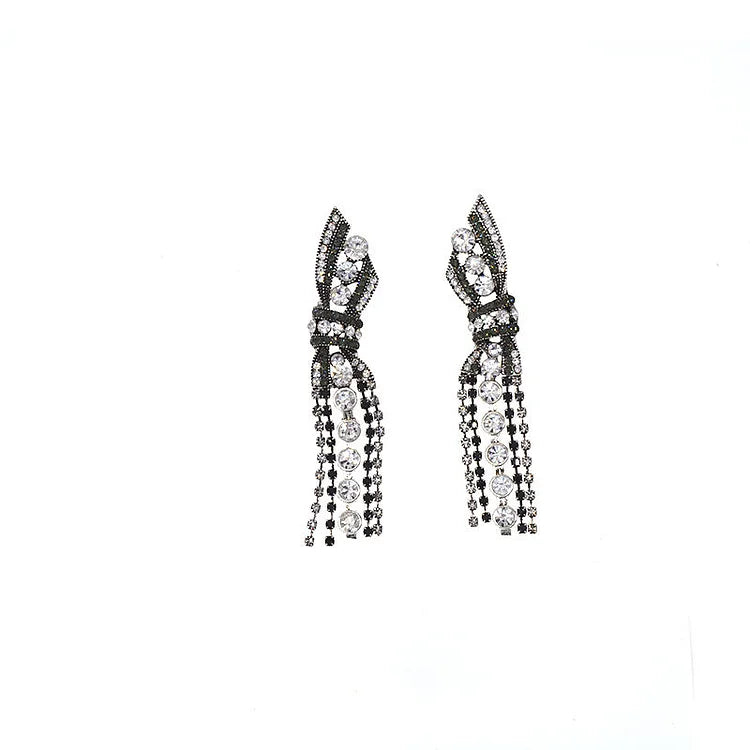 Iridescent Drop Earrings with Bow – Annelise