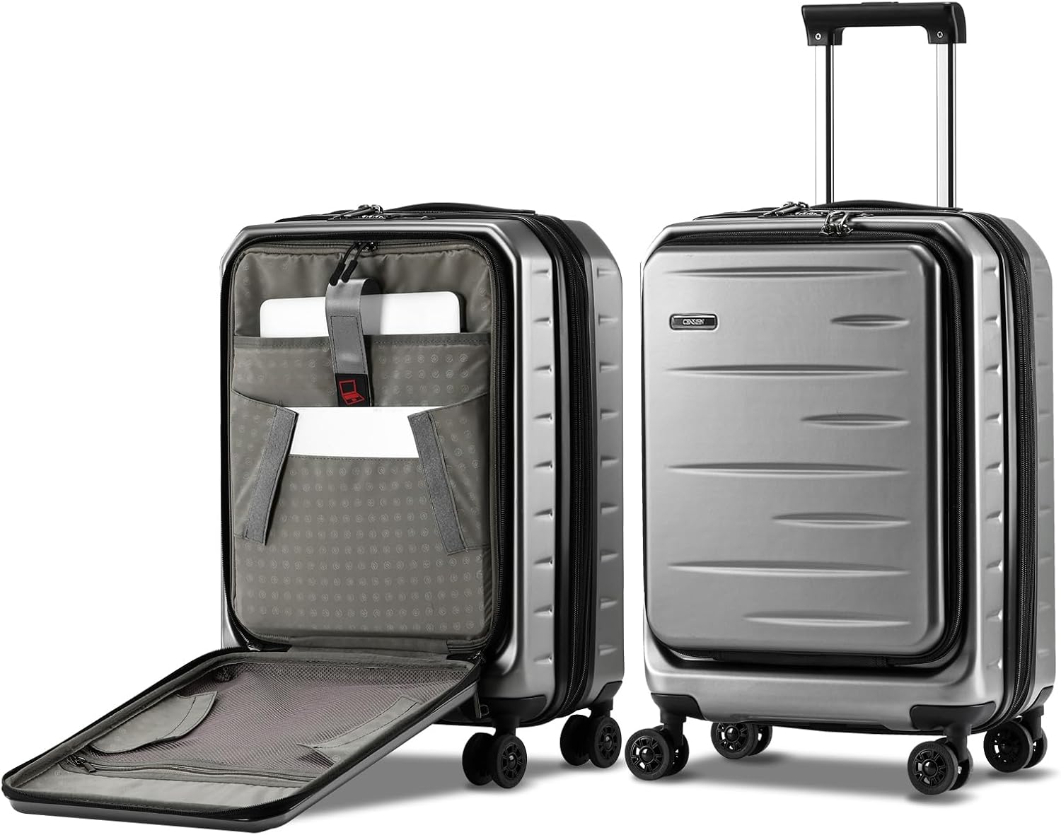 Expandable Hard Shell Suitcase with Front Pocket and TSA Lock
