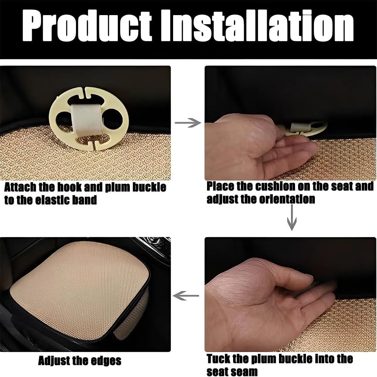 Non-slip Car Cushion Made of Ice Silk, Suitable for Summer Use