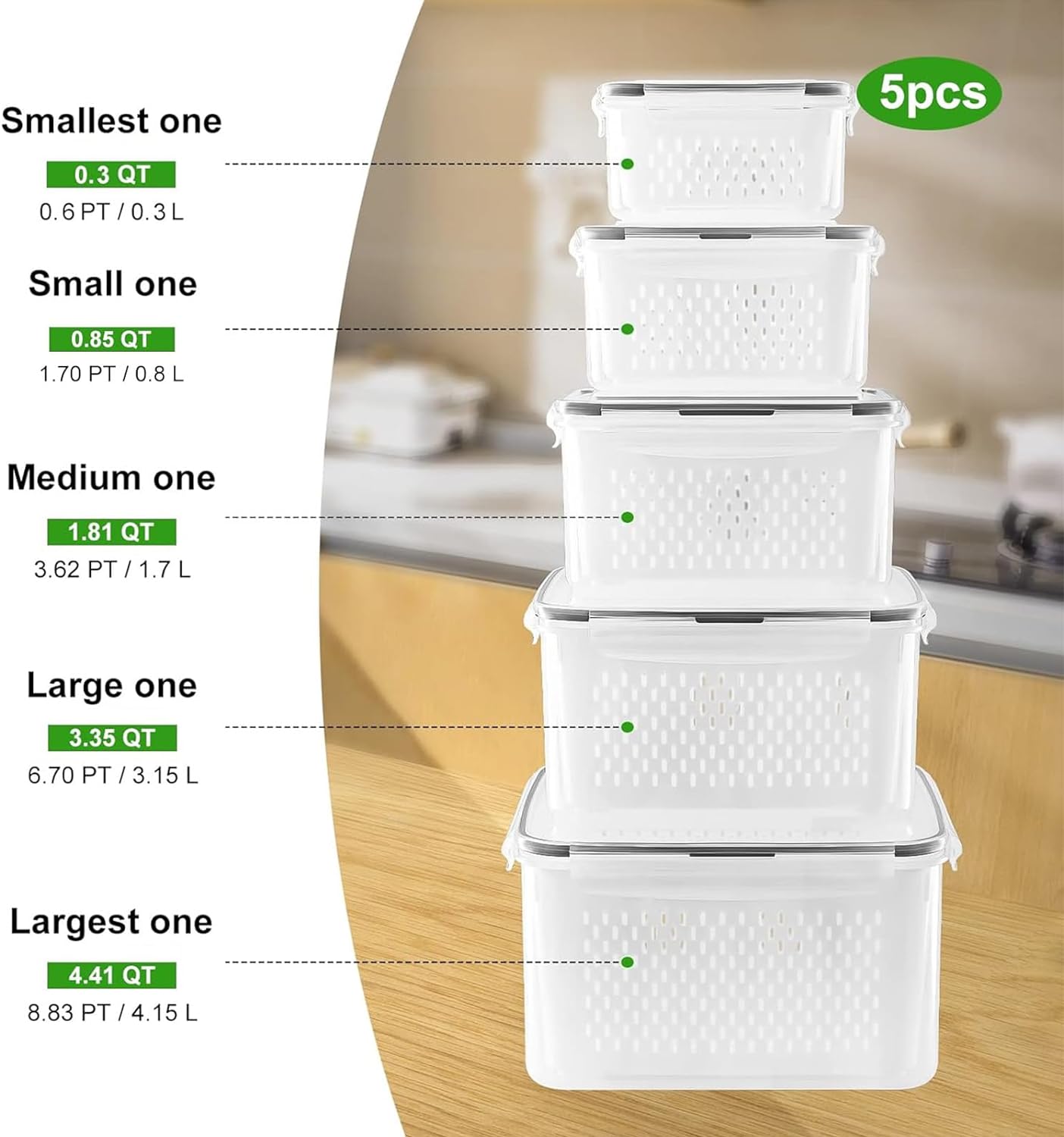 5-Piece Large Food Storage Set – FreshKeeper