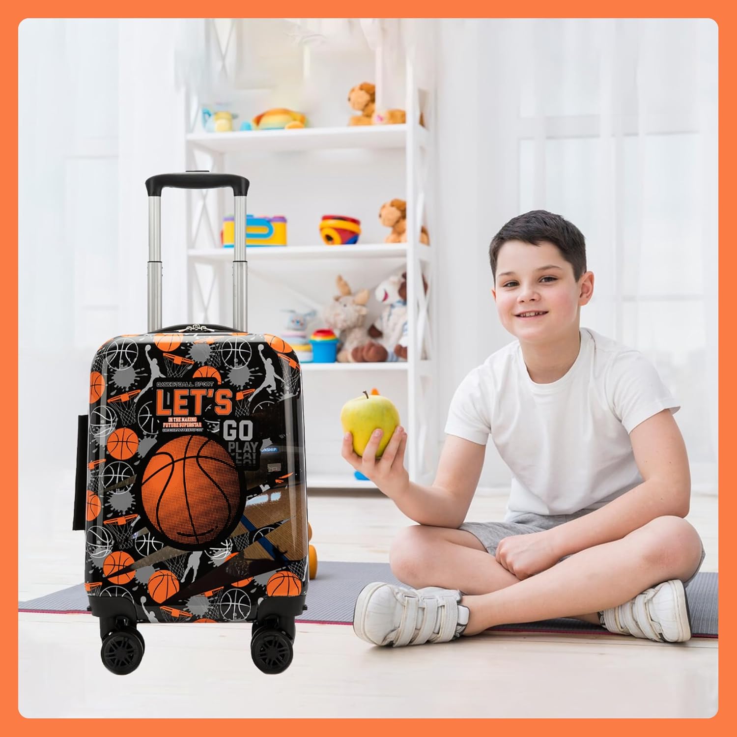 Kids' Hard Shell Cabin Luggage Set with Spinner Wheels – 40 cm