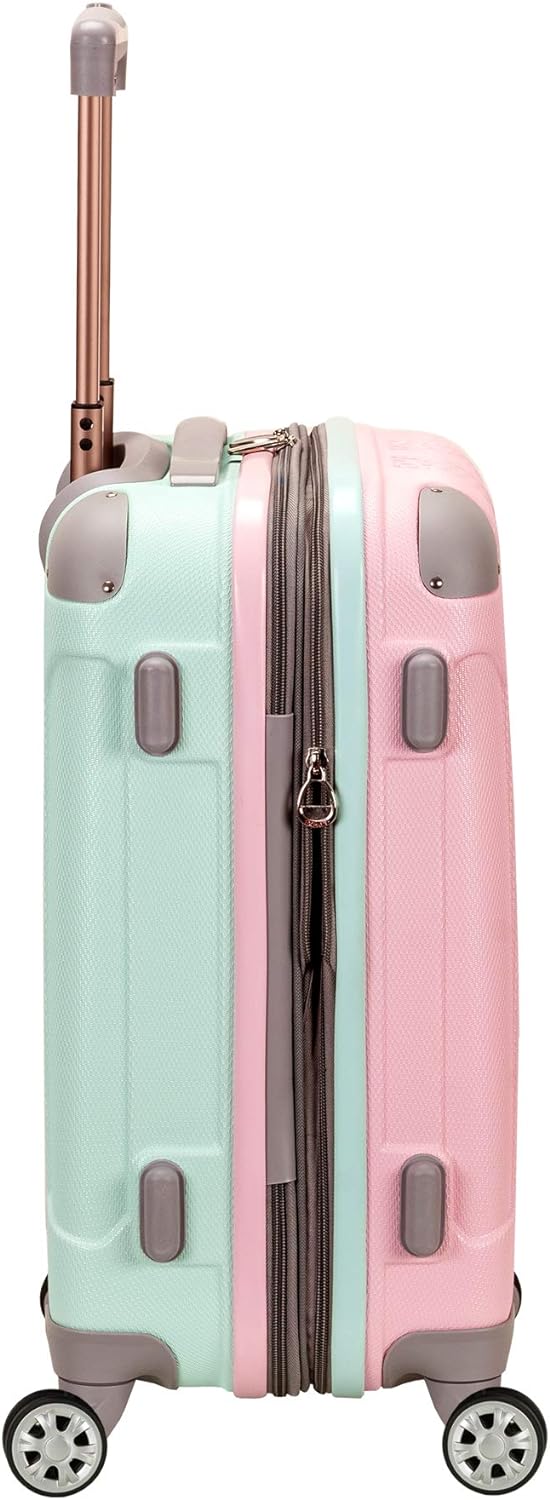 Lightweight Expandable Hard Shell Suitcase with Double Spinner Wheels – Cotton Candy