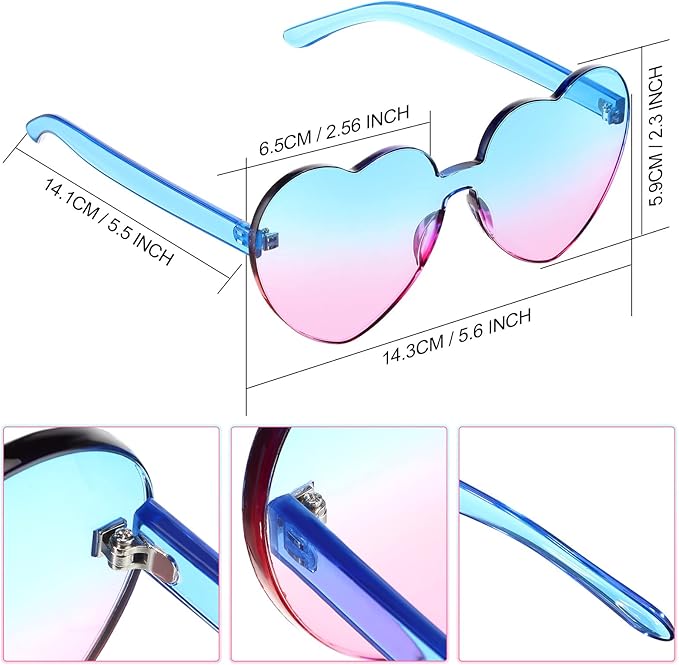 Trendy Heart Sunglasses without Frame in Transparent Look - HeartBlitz
