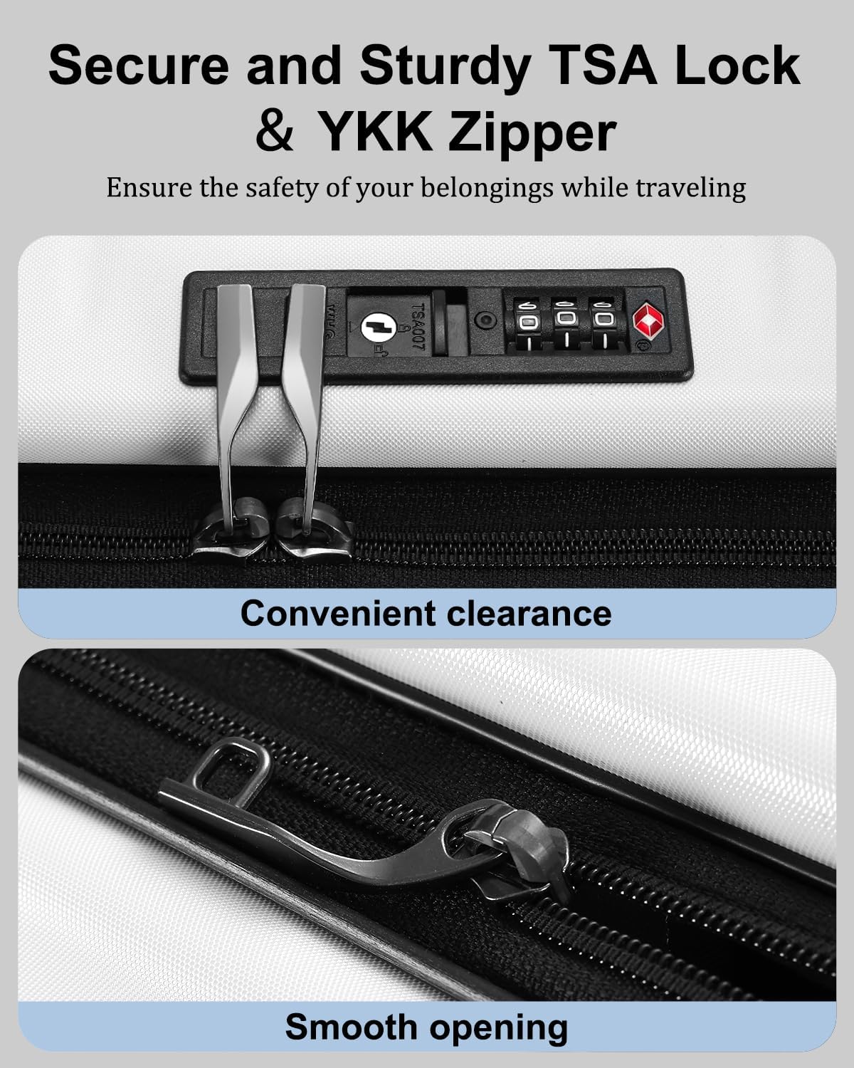 Expandable Hard Shell Suitcase with Front Pocket and TSA Lock