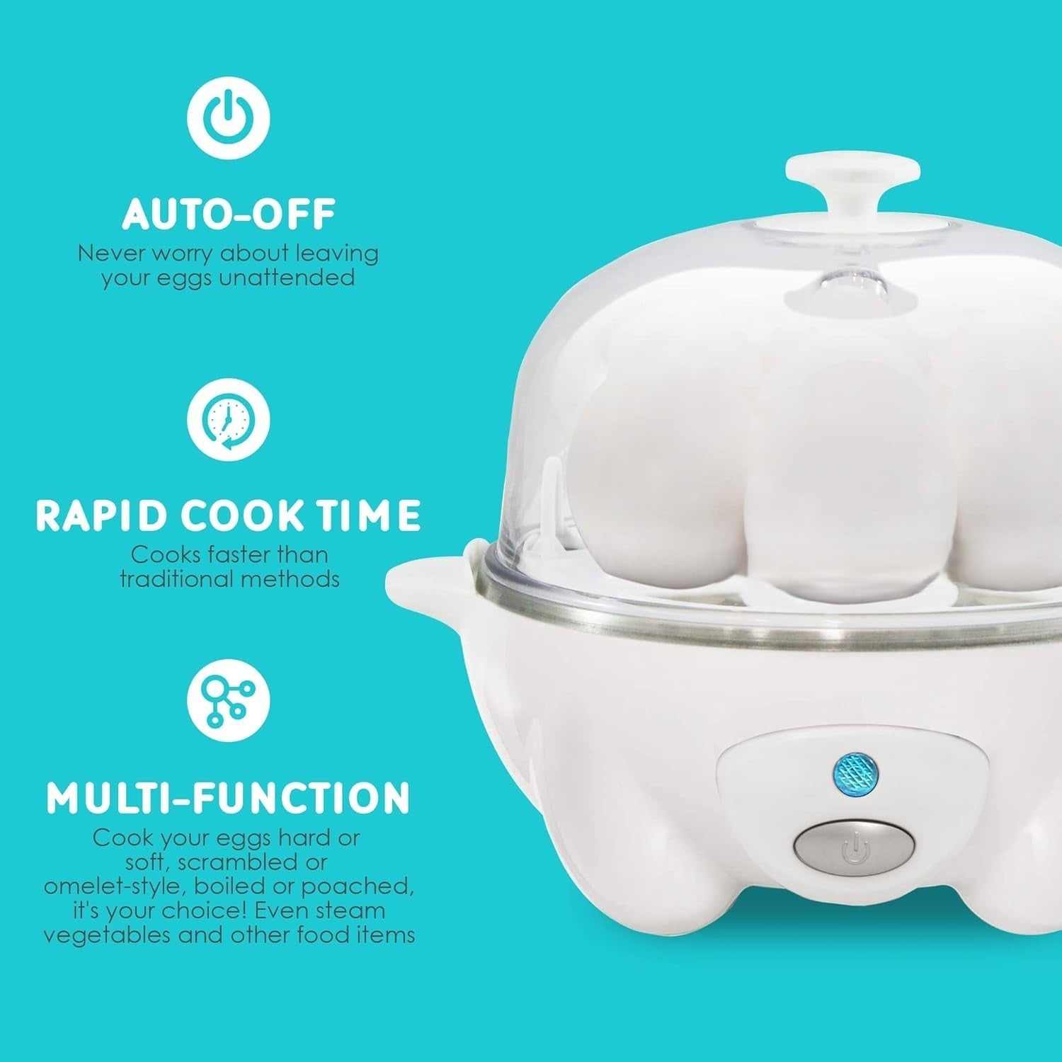 Egg Cooker – Quick Boiling, Poaching & Omelette Preparation with Automatic Shut-Off