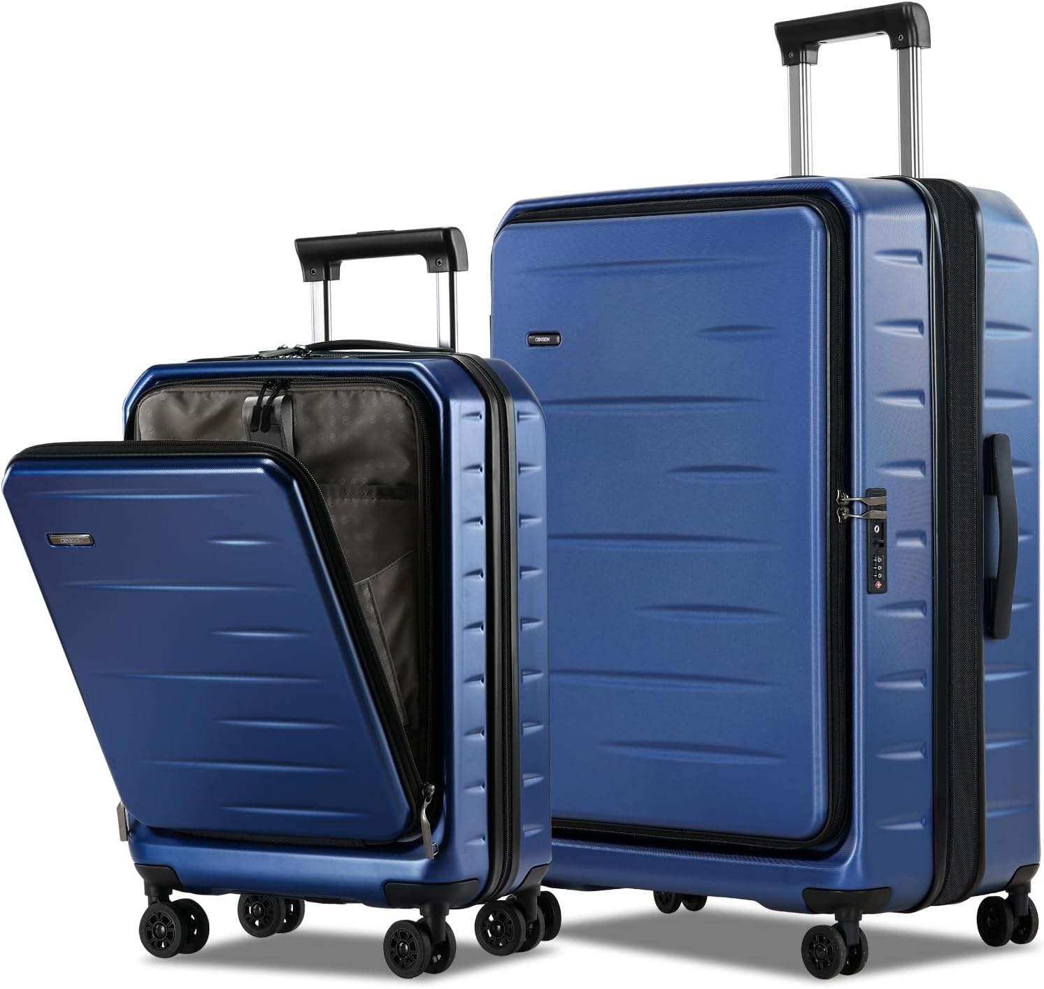 Expandable Hard Shell Suitcase with Front Pocket and TSA Lock
