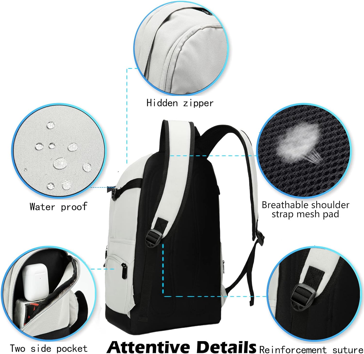 Dun 39.6 cm Travel and Work Laptop Backpack with Organiser Compartments