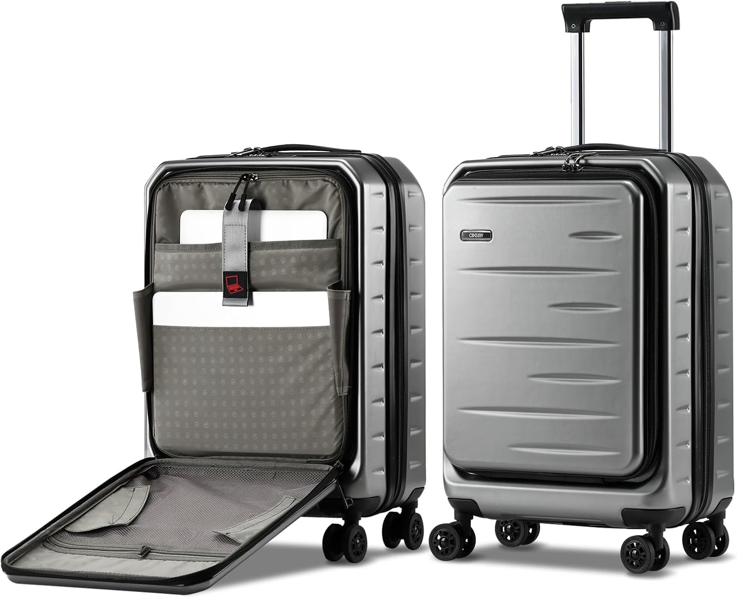 Expandable Hard Shell Suitcase with Front Pocket and TSA Lock