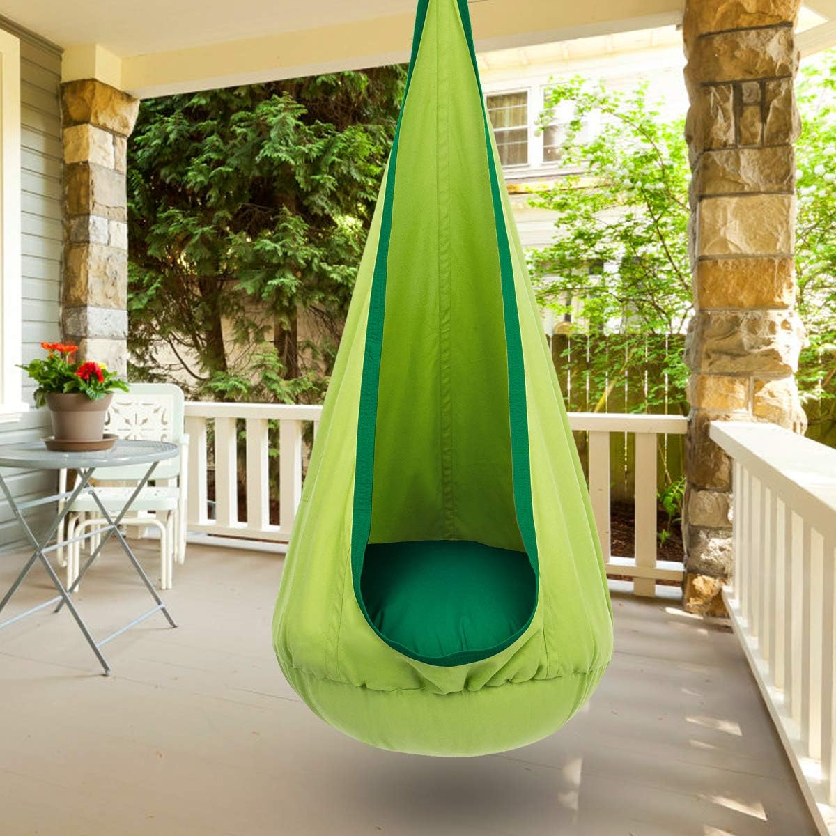 Children's Hanging Chair with Air Cushion for Indoors & Outdoors