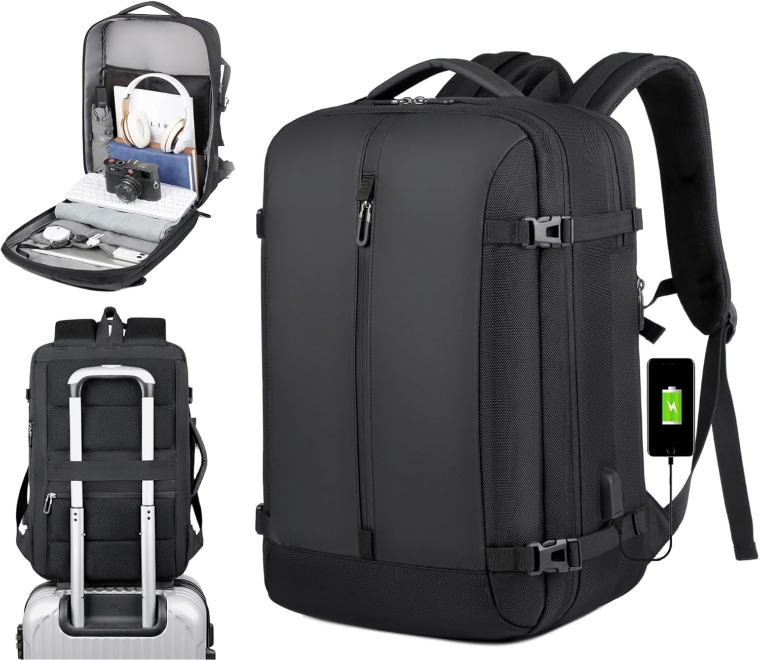 40L Expandable Waterproof Travel Backpack with USB Port & 17” Laptop Compartment – AirVoyage (Buy 1, Get 1 FREE Promo)