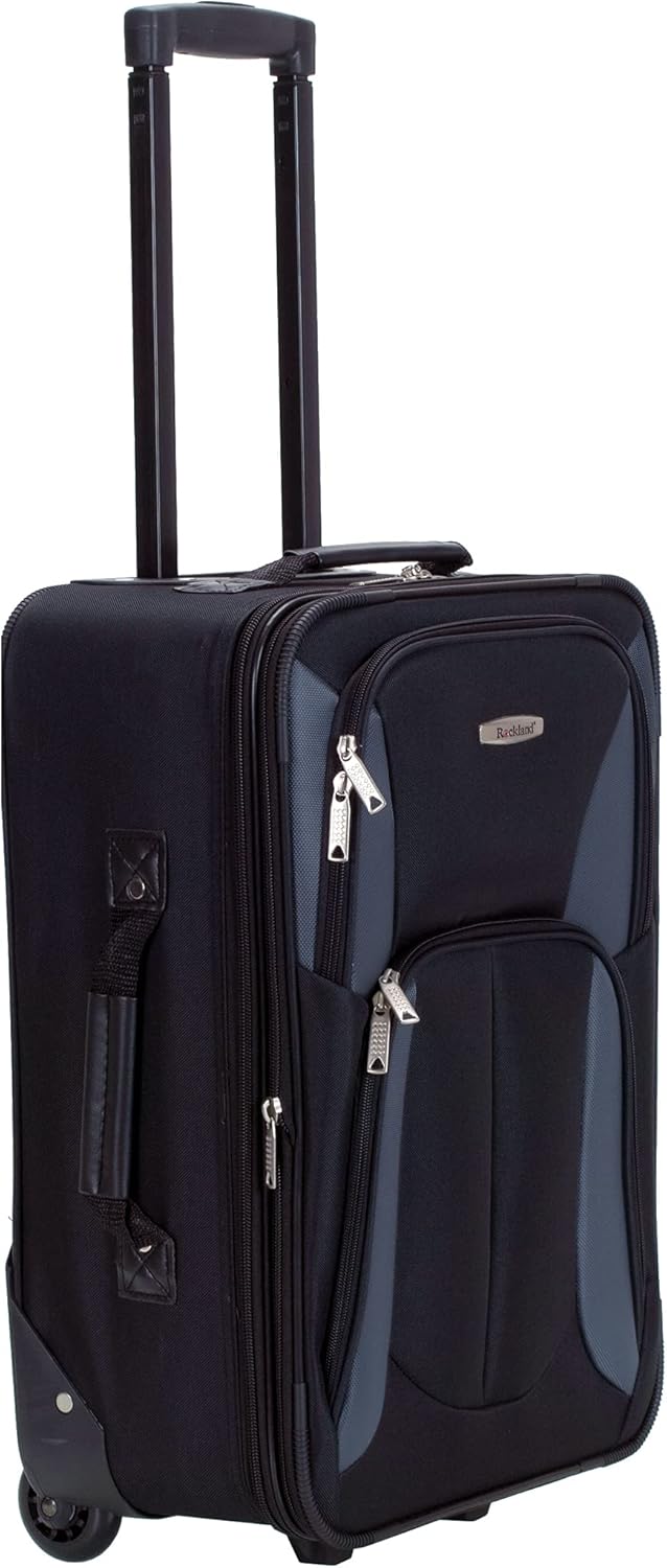 2-Piece Softside Upright Luggage Set with Cabin Bag & Smooth-Running Wheels