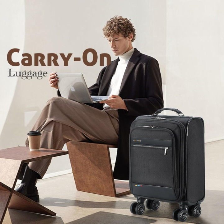 Expandable Cabin Luggage for Under the Seat with Spinner Wheels and Laptop Compartment