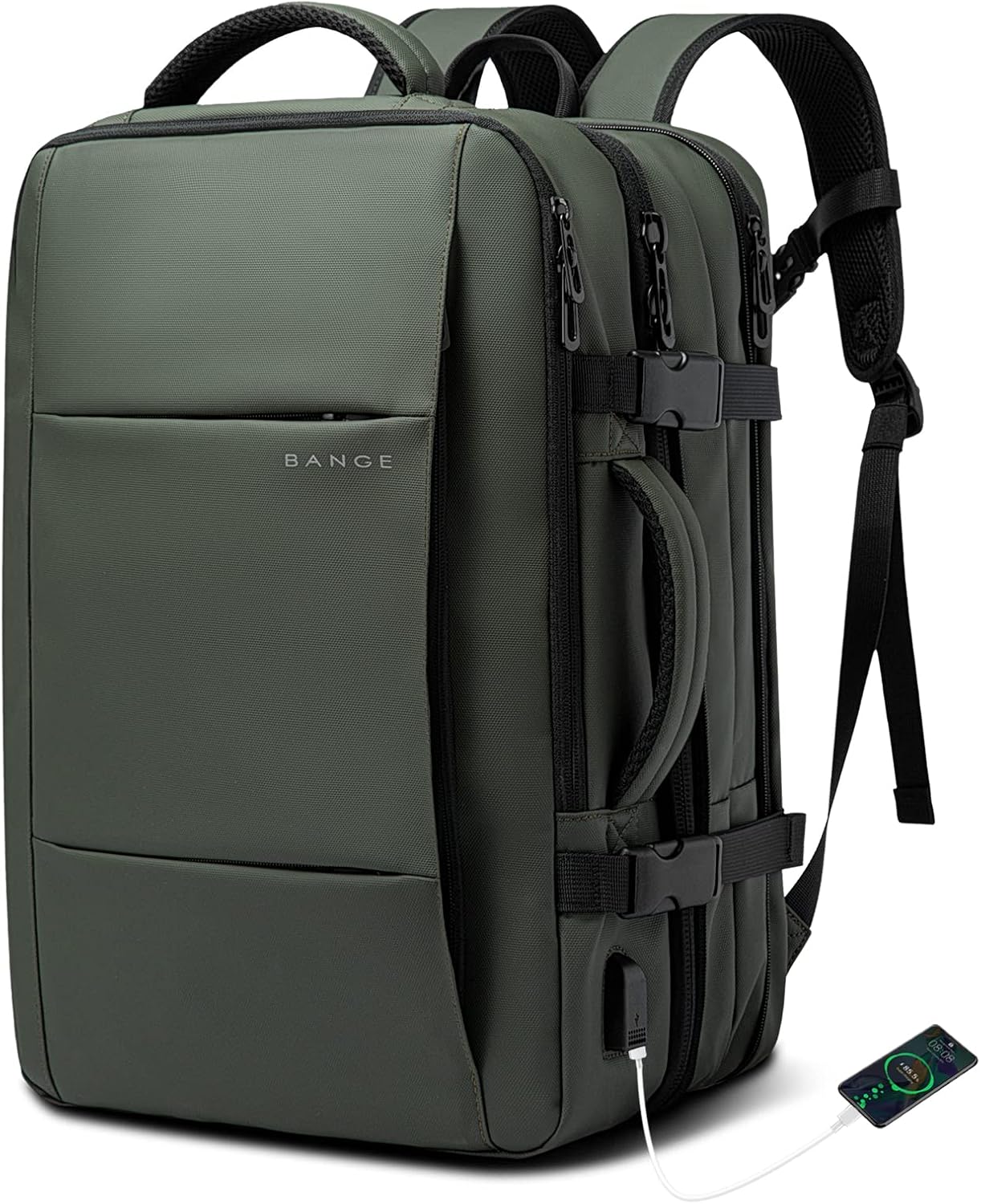 Expandable 26–45L Waterproof Travel Backpack with Laptop Compartment & Duffle Option