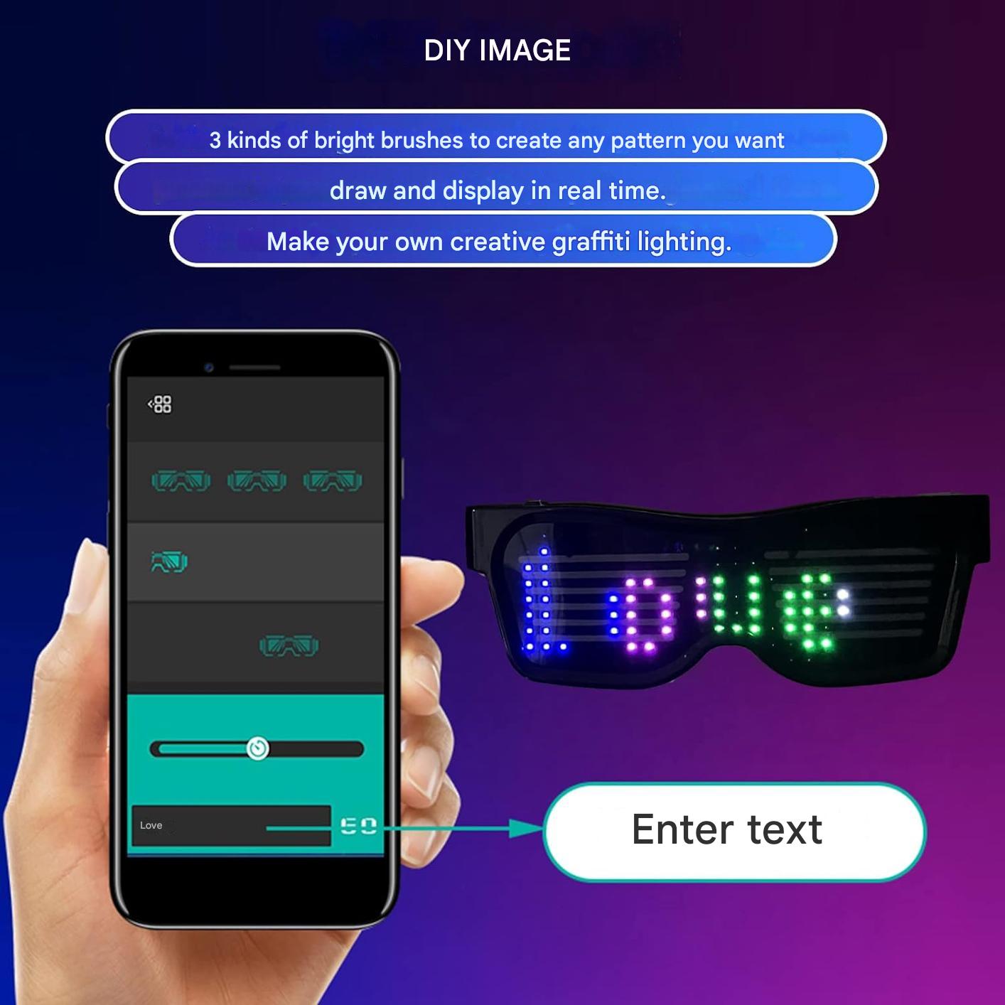 App-programmable LED Party Glasses - GlowBeat