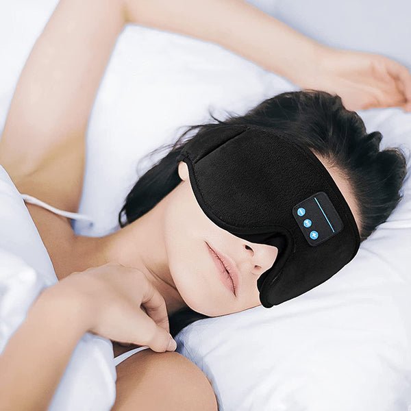 SereniTune Smart Sleep Mask | Noise-isolating Bluetooth eye mask for travel, meditation, and undisturbed sleep.