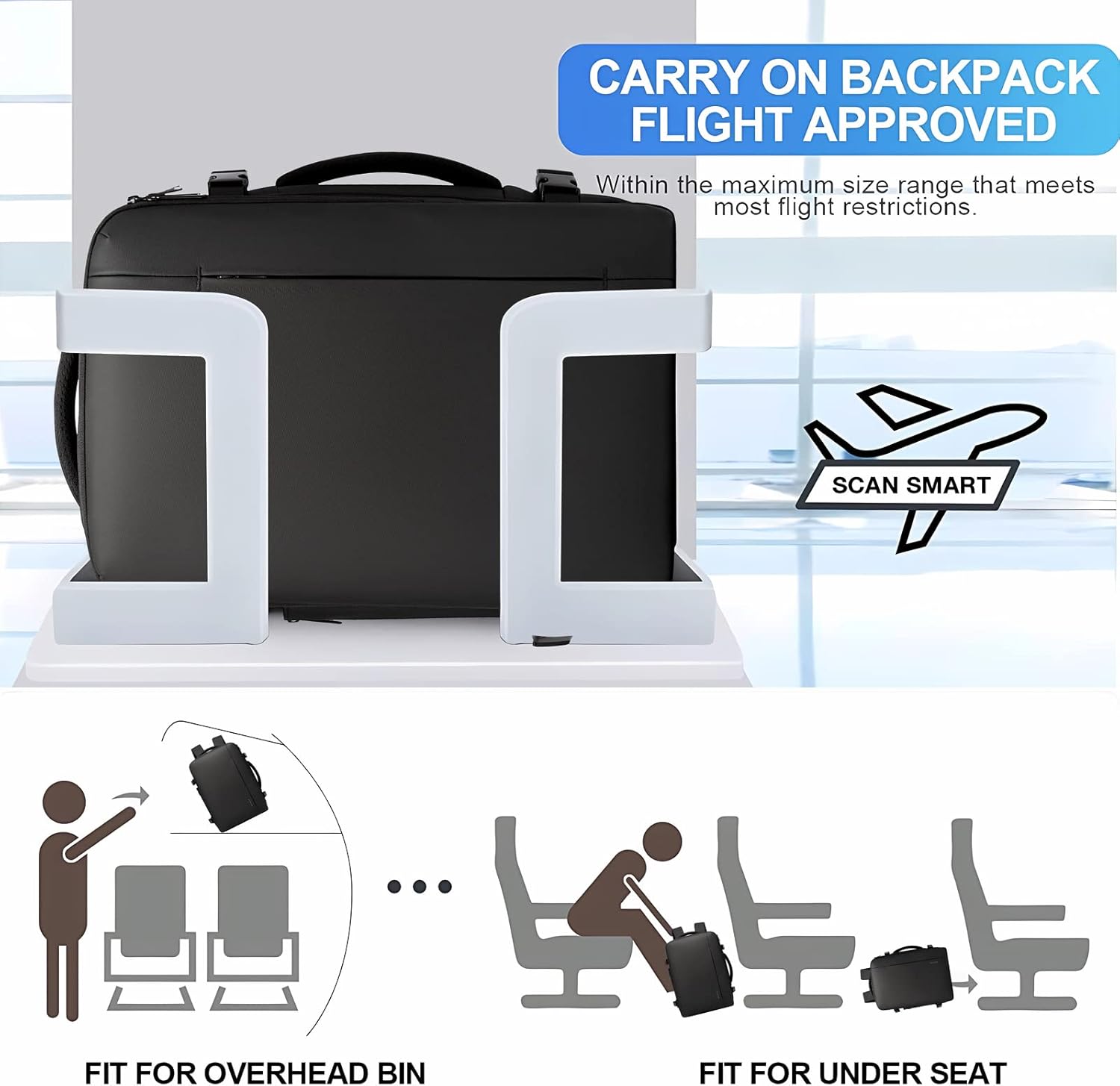 Expandable 26–45L Waterproof Travel Backpack with Laptop Compartment & Duffle Option