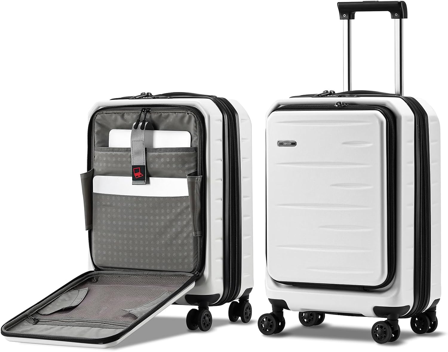 Expandable Hard Shell Suitcase with Front Pocket and TSA Lock