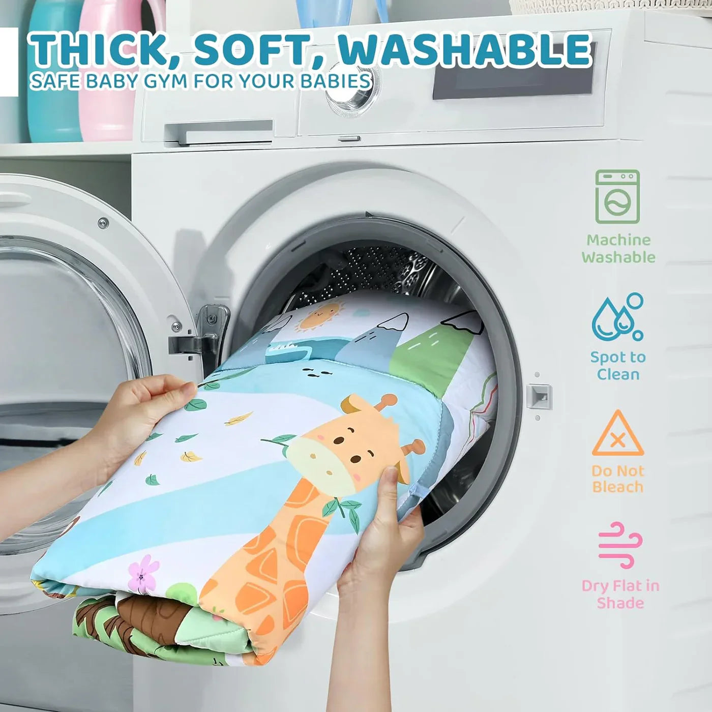 8-in-1 Baby Play Mat with Ball Pit – Washable Baby Gym with Toys for Development & Tummy Time