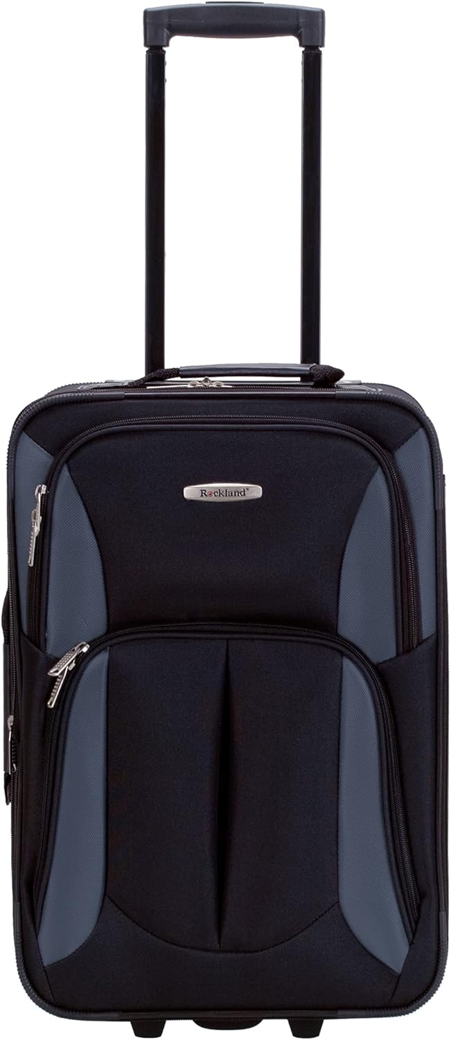 2-Piece Softside Upright Luggage Set with Cabin Bag & Smooth-Running Wheels