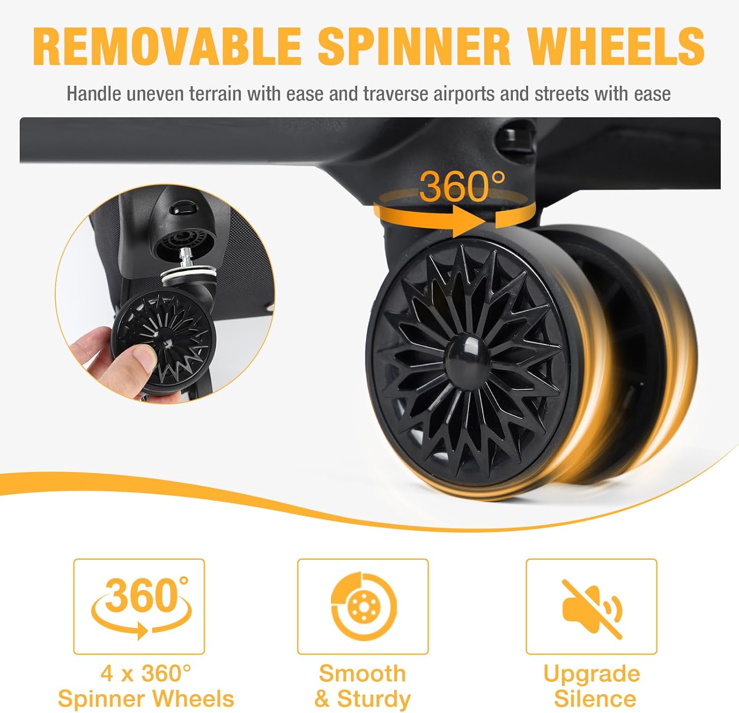 30L Rolling Backpack for Laptops with 4 Spinner Wheels and Water-Resistant Design