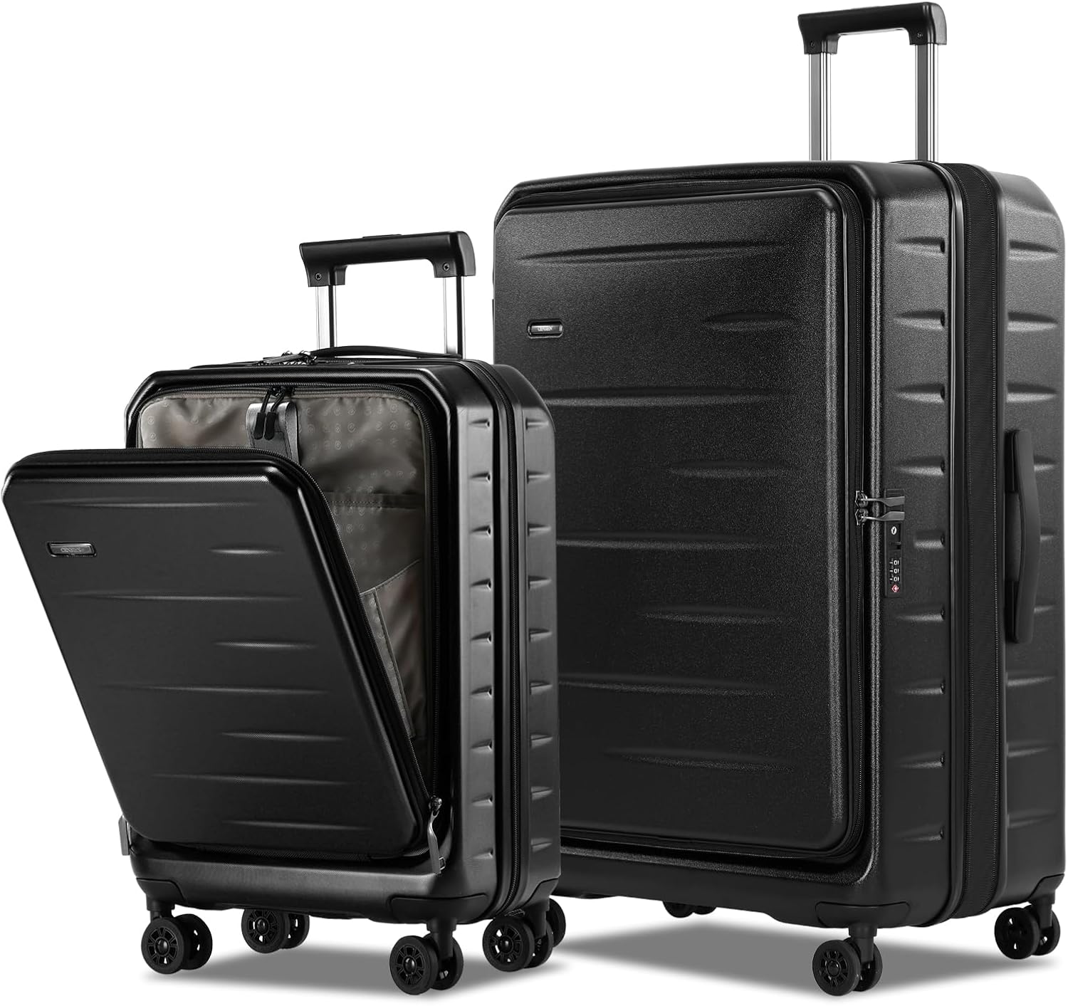 Expandable Hard Shell Suitcase with Front Pocket and TSA Lock