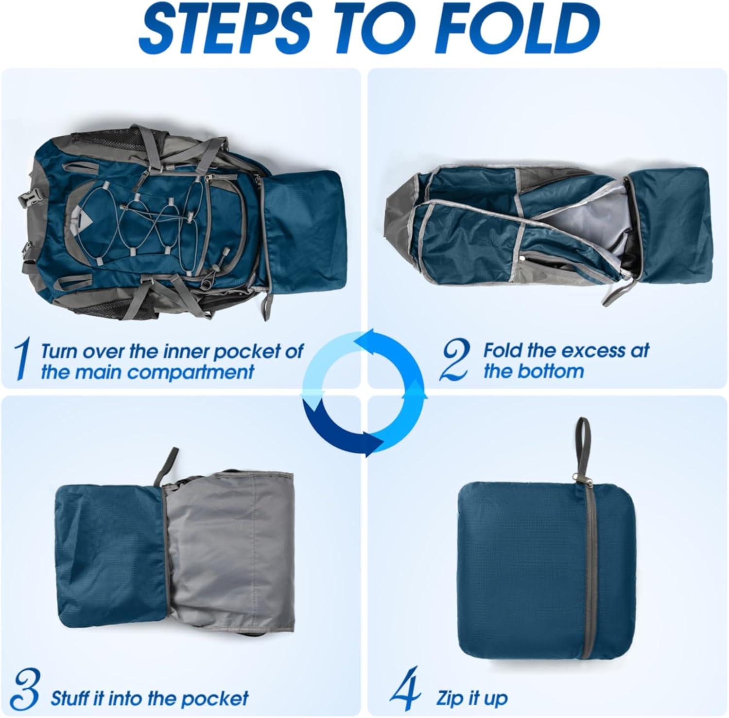 40L Waterproof Hiking and Camping Backpack – Lightweight & Foldable – 1+1 FREE