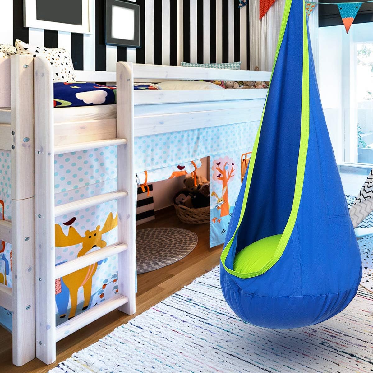 Children's Hanging Chair with Air Cushion for Indoors & Outdoors