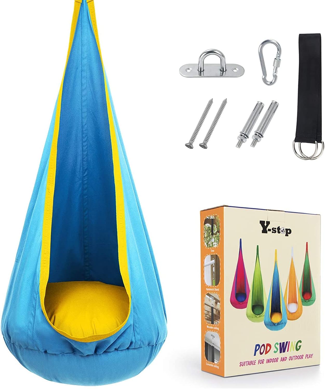 Children's Hanging Chair with Air Cushion for Indoors & Outdoors