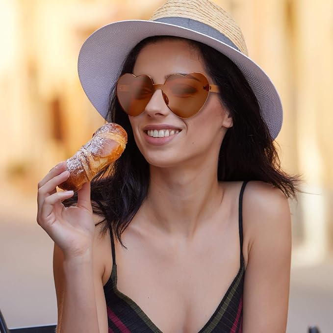 Trendy Heart Sunglasses without Frame in Transparent Look - HeartBlitz