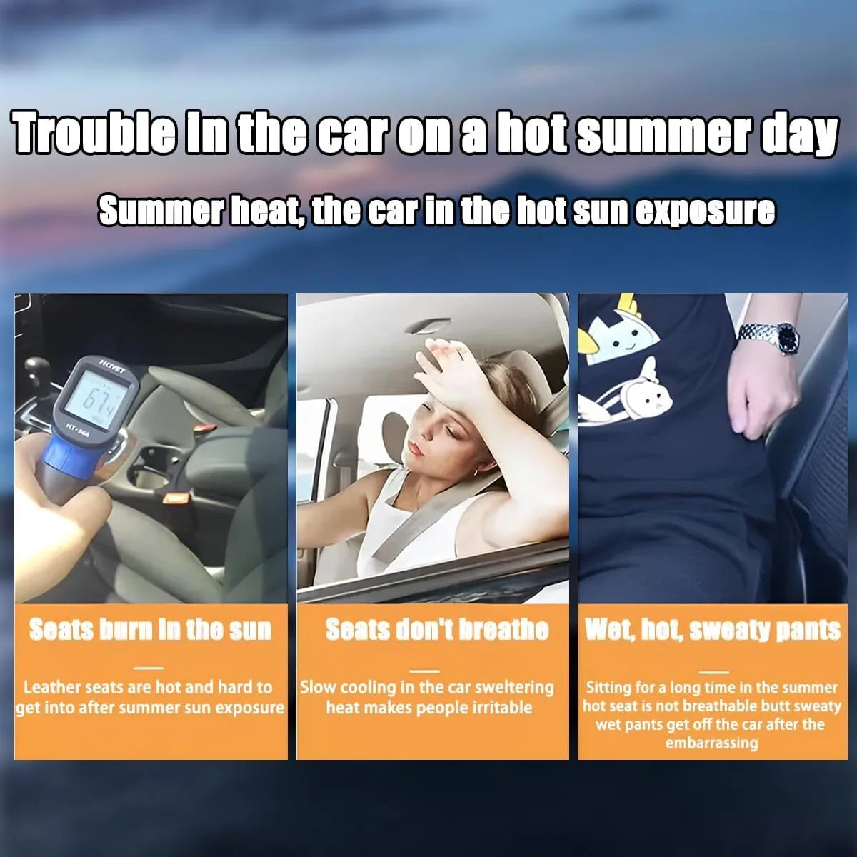 Non-slip Car Cushion Made of Ice Silk, Suitable for Summer Use