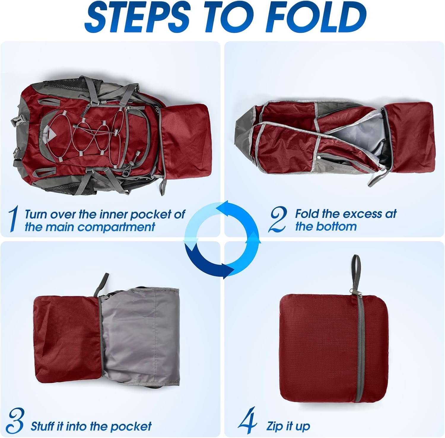 40L Waterproof Hiking and Camping Backpack – Lightweight & Foldable – 1+1 FREE