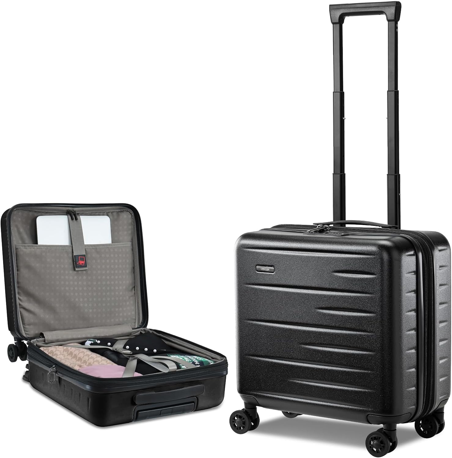 Expandable Hard Shell Suitcase with Front Pocket and TSA Lock