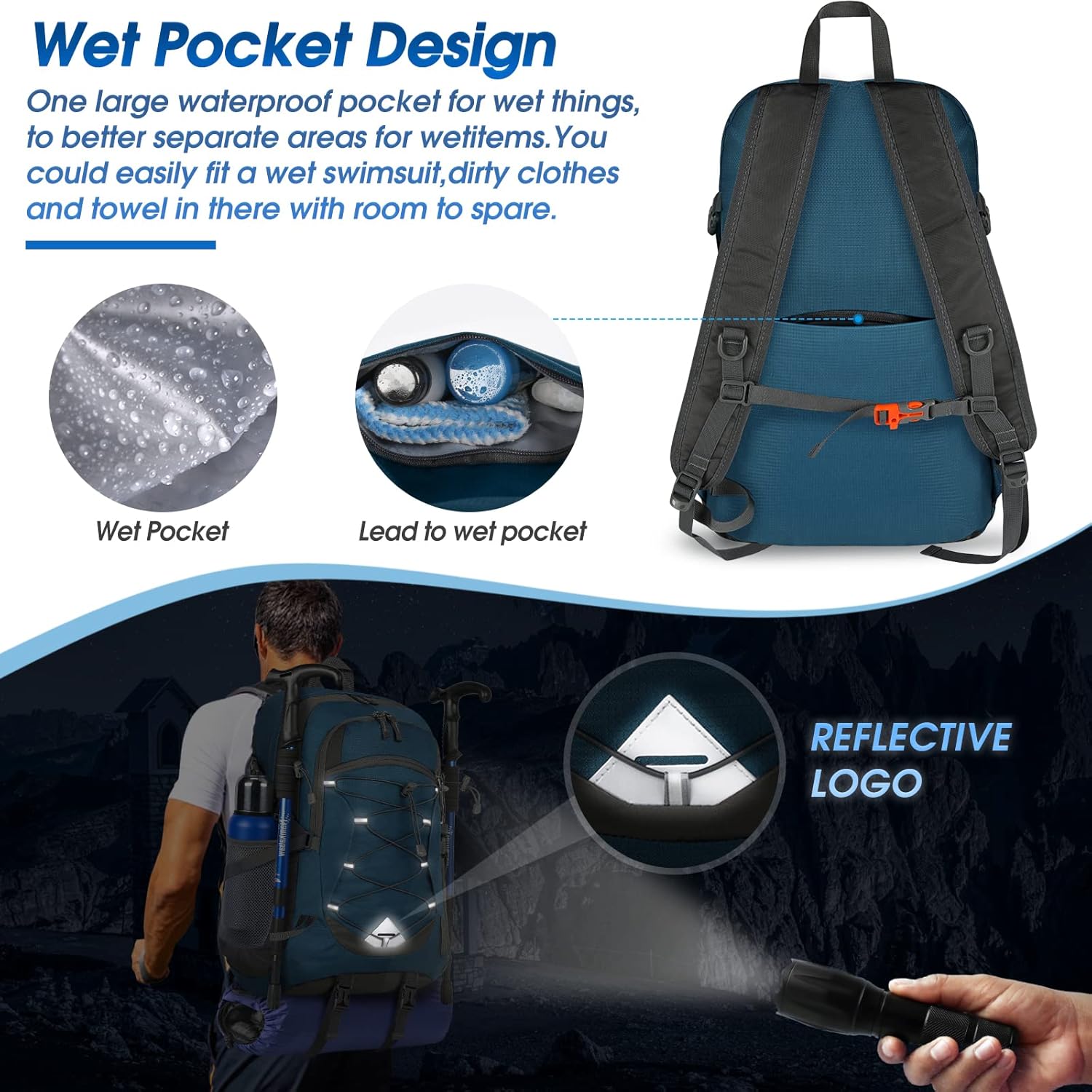 40L Waterproof Hiking and Camping Backpack – Lightweight & Foldable – 1+1 FREE