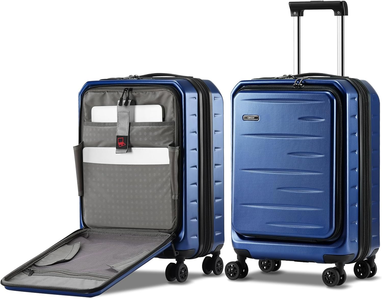 Expandable Hard Shell Suitcase with Front Pocket and TSA Lock