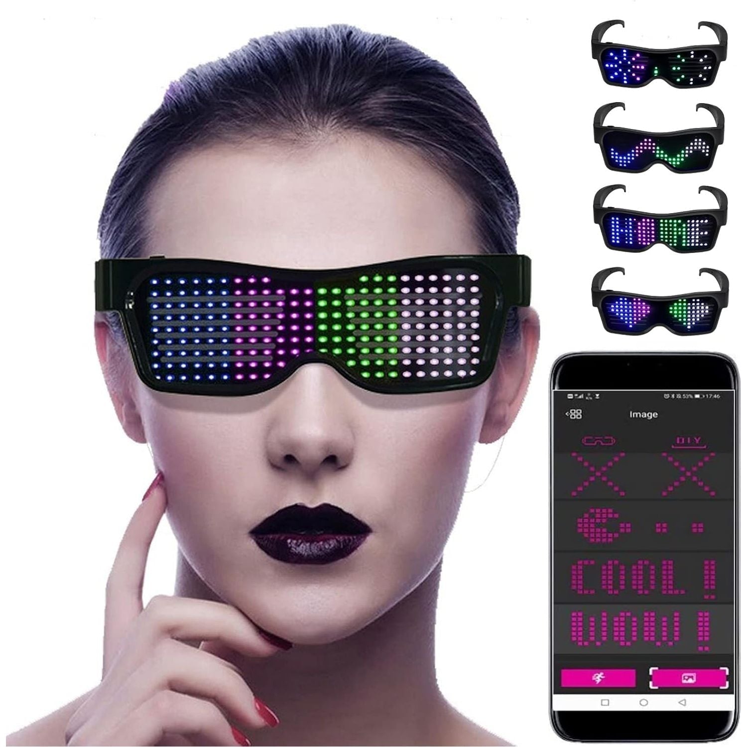 App-programmable LED Party Glasses - GlowBeat