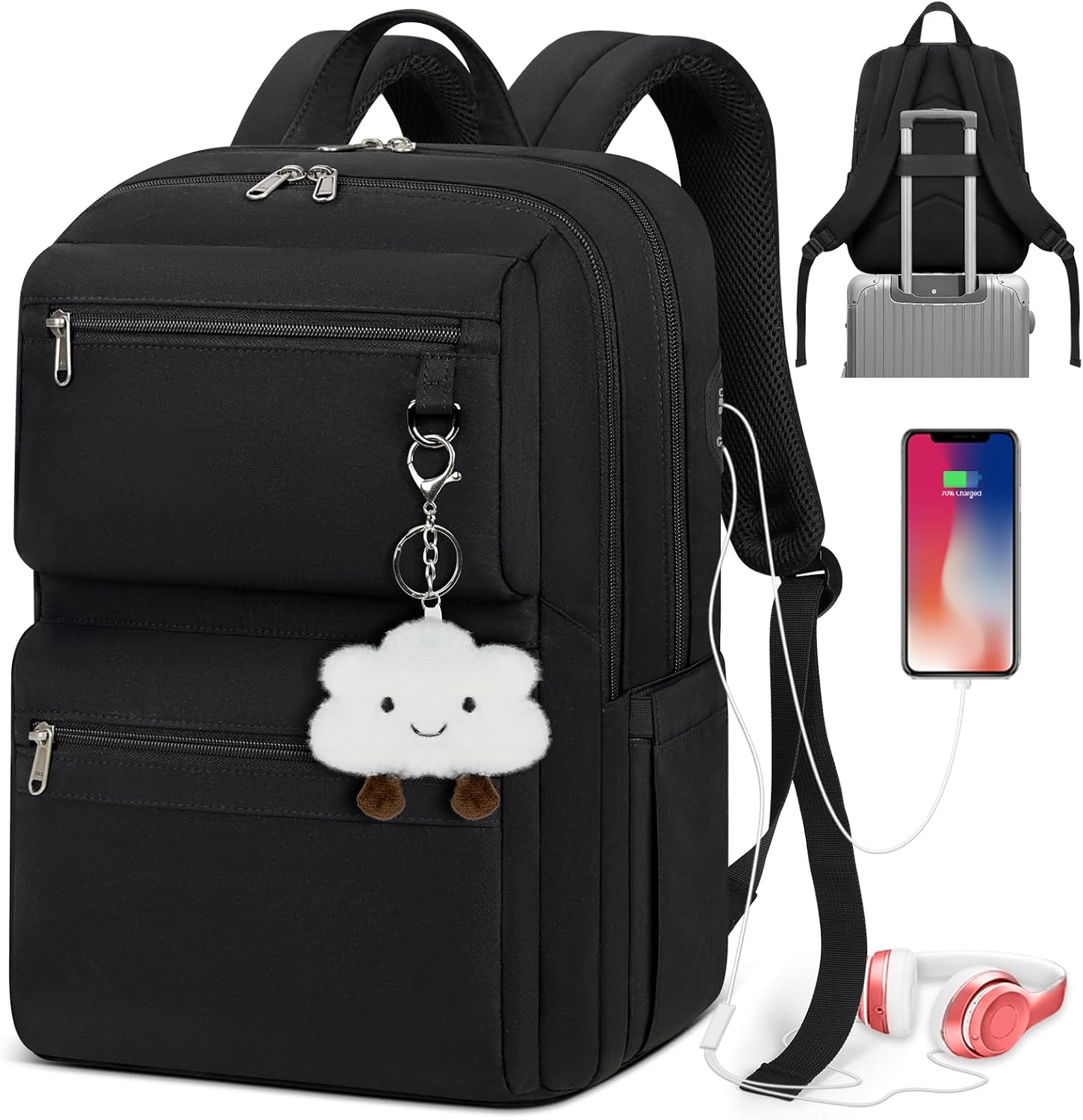 Lightweight 39.6 cm Travel and School Backpack