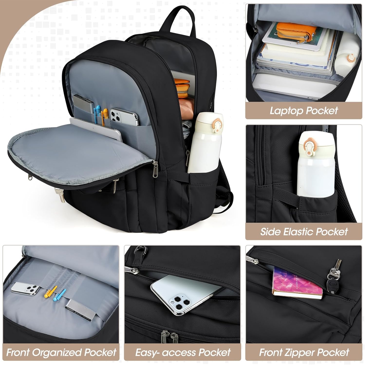Lightweight 39.6 cm Travel and School Backpack
