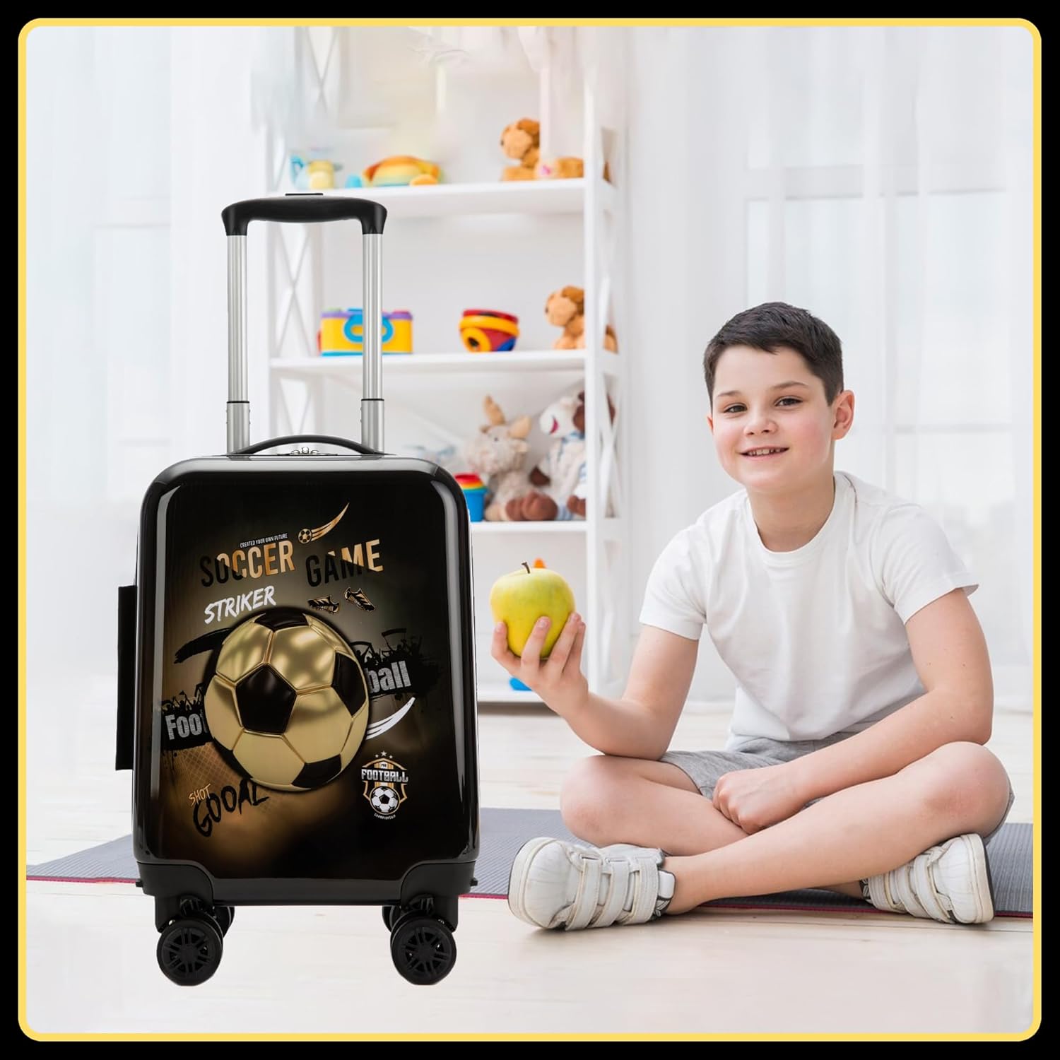 Kids' Hard Shell Cabin Luggage Set with Spinner Wheels – 40 cm