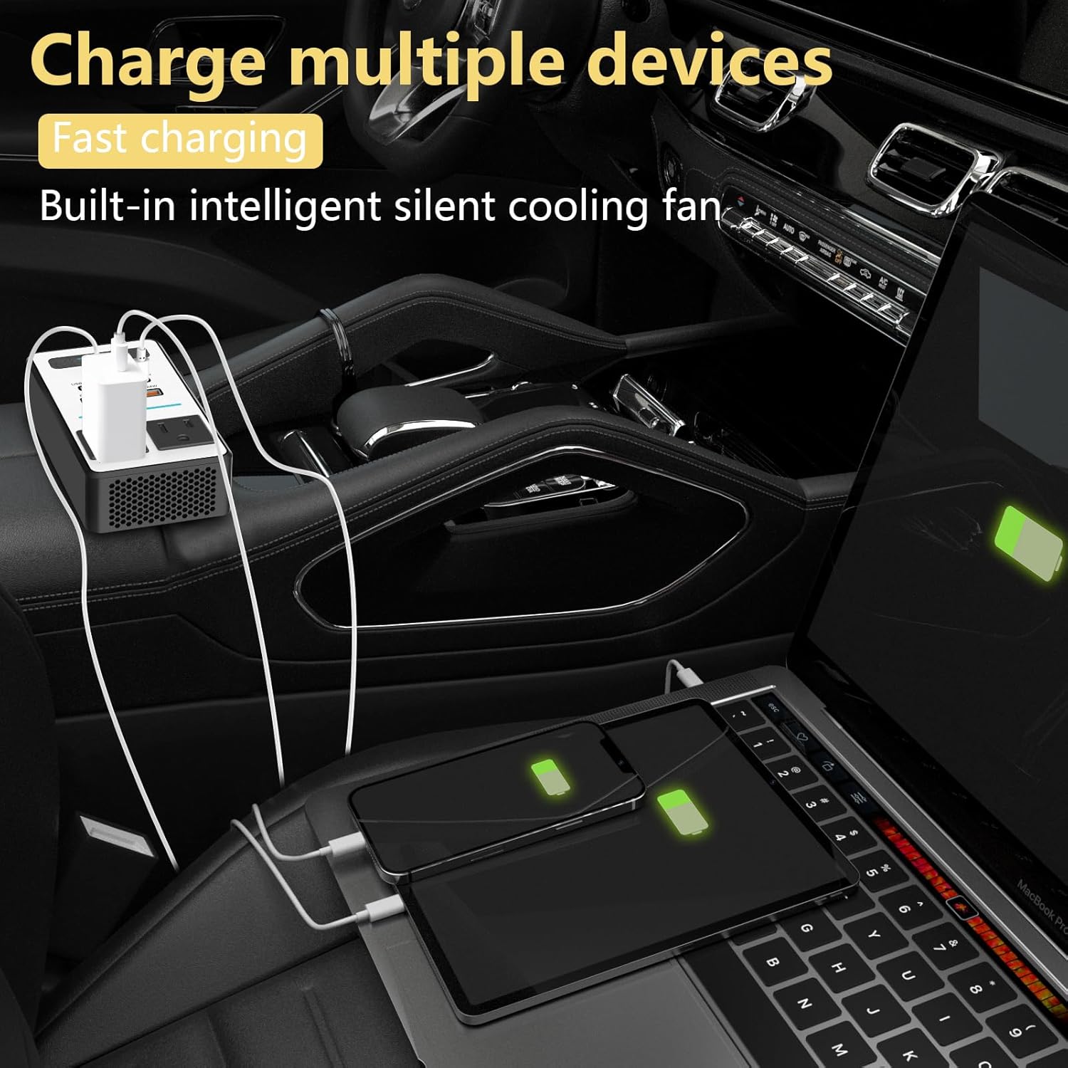 200W Car Inverter – DC 12V to 220V AC with USB-C & Fast Charging Function