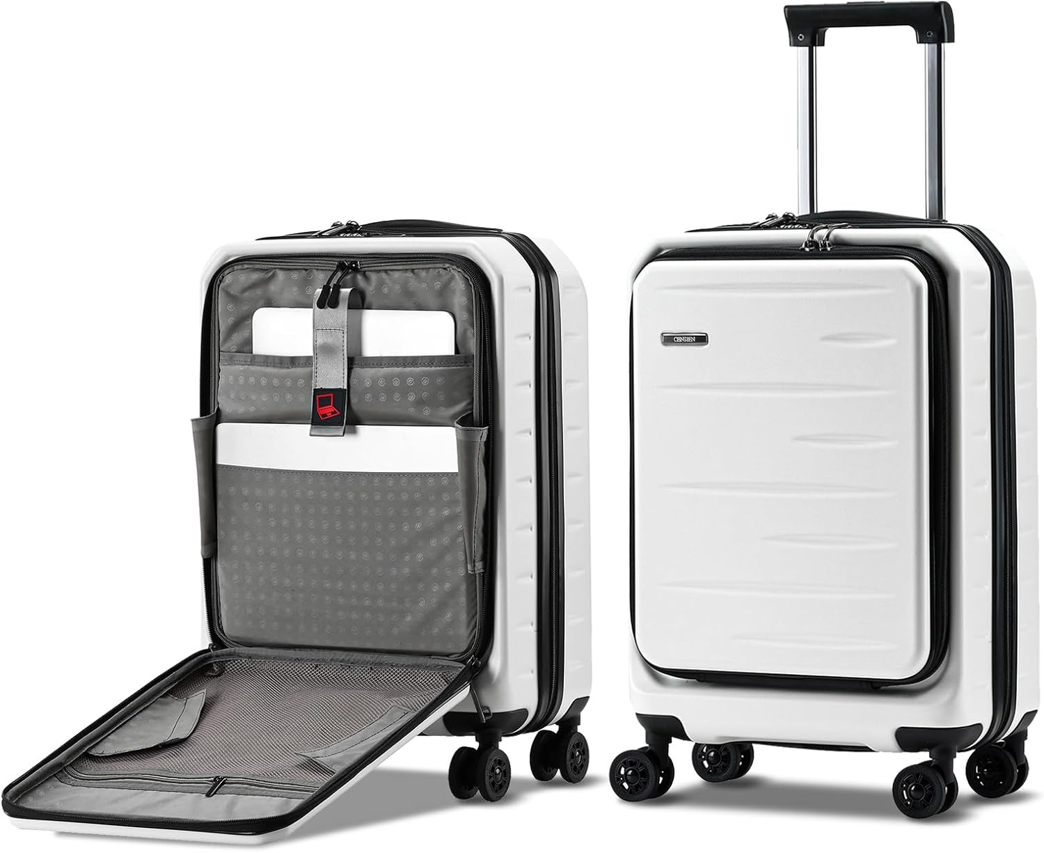 Expandable Hard Shell Suitcase with Front Pocket and TSA Lock