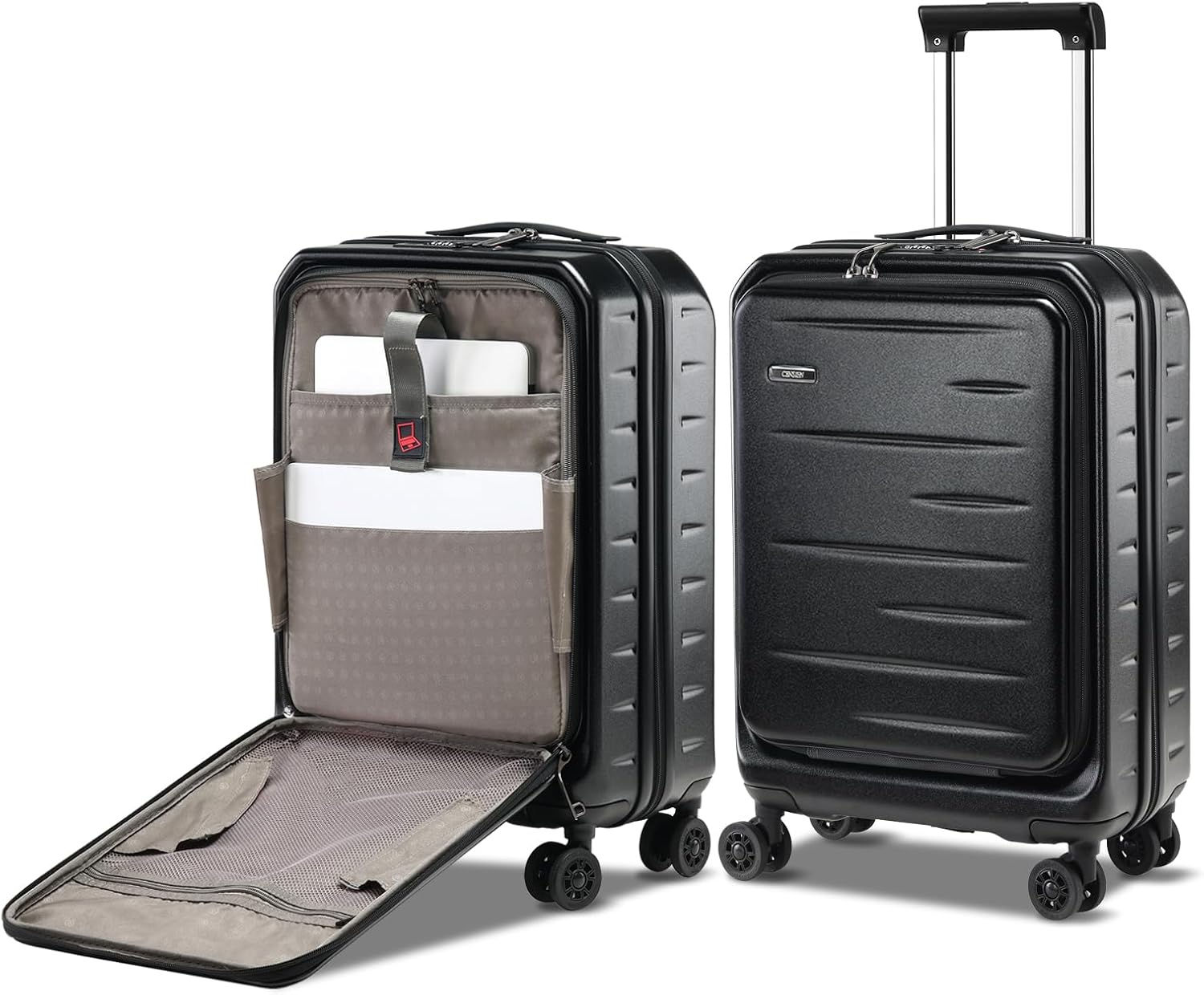 Expandable Hard Shell Suitcase with Front Pocket and TSA Lock