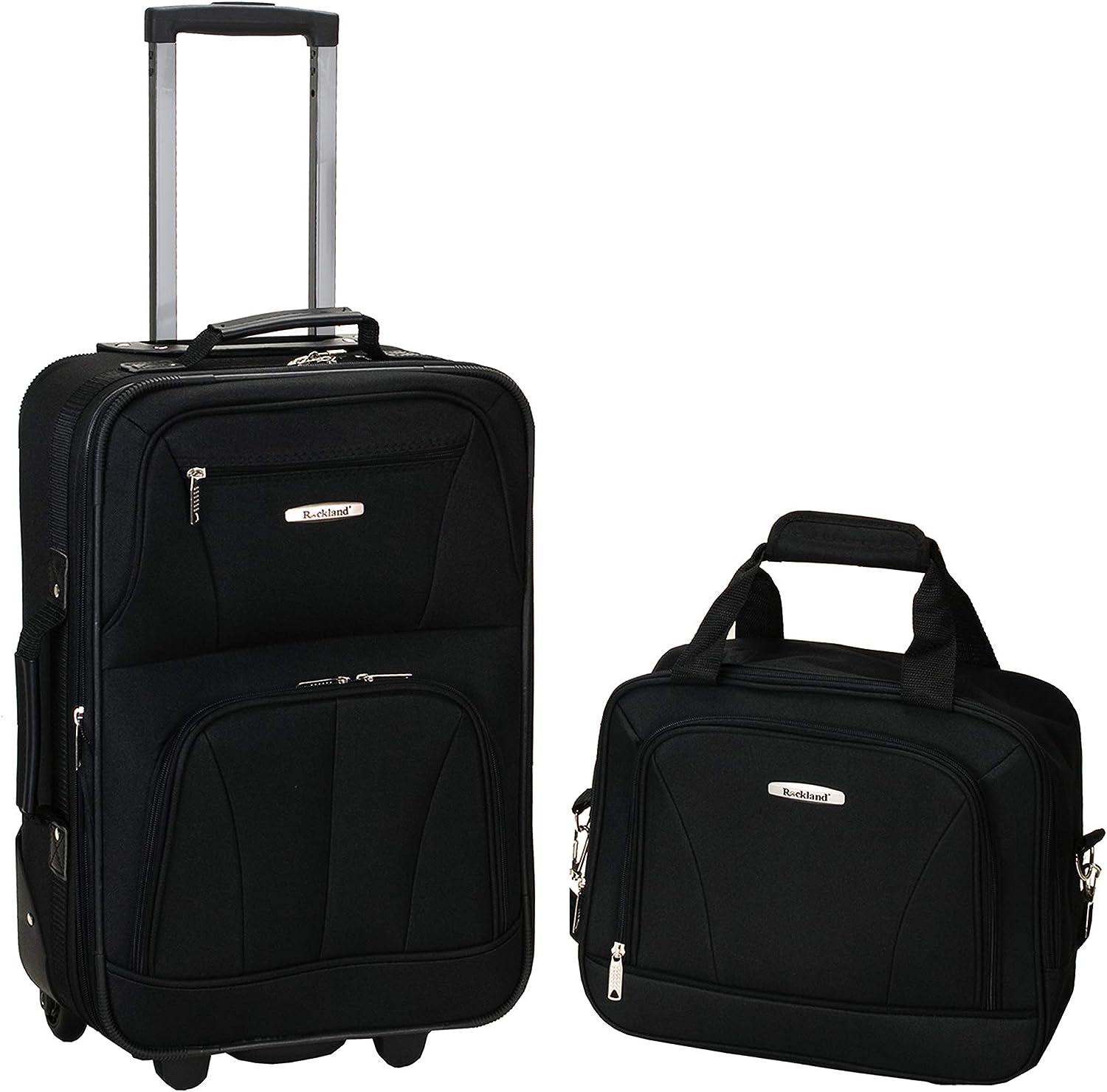 2-Piece Softside Upright Luggage Set with Cabin Bag & Smooth-Running Wheels